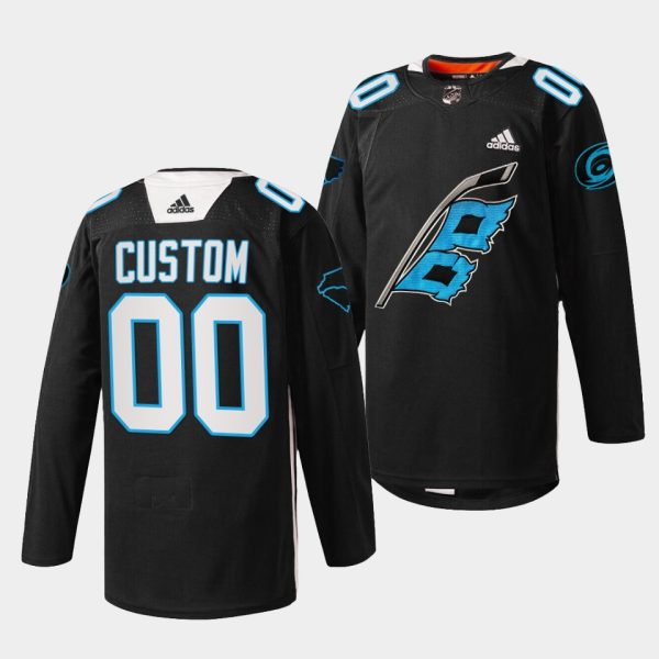Carolina Hurricanes Custom Panthers Night Black Jersey Carolina Hurricanes Custom Panthers Night Black Jersey