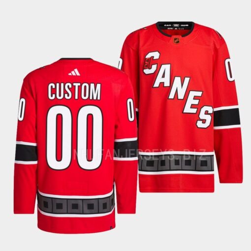 Carolina Hurricanes Custom Reverse Red Jersey