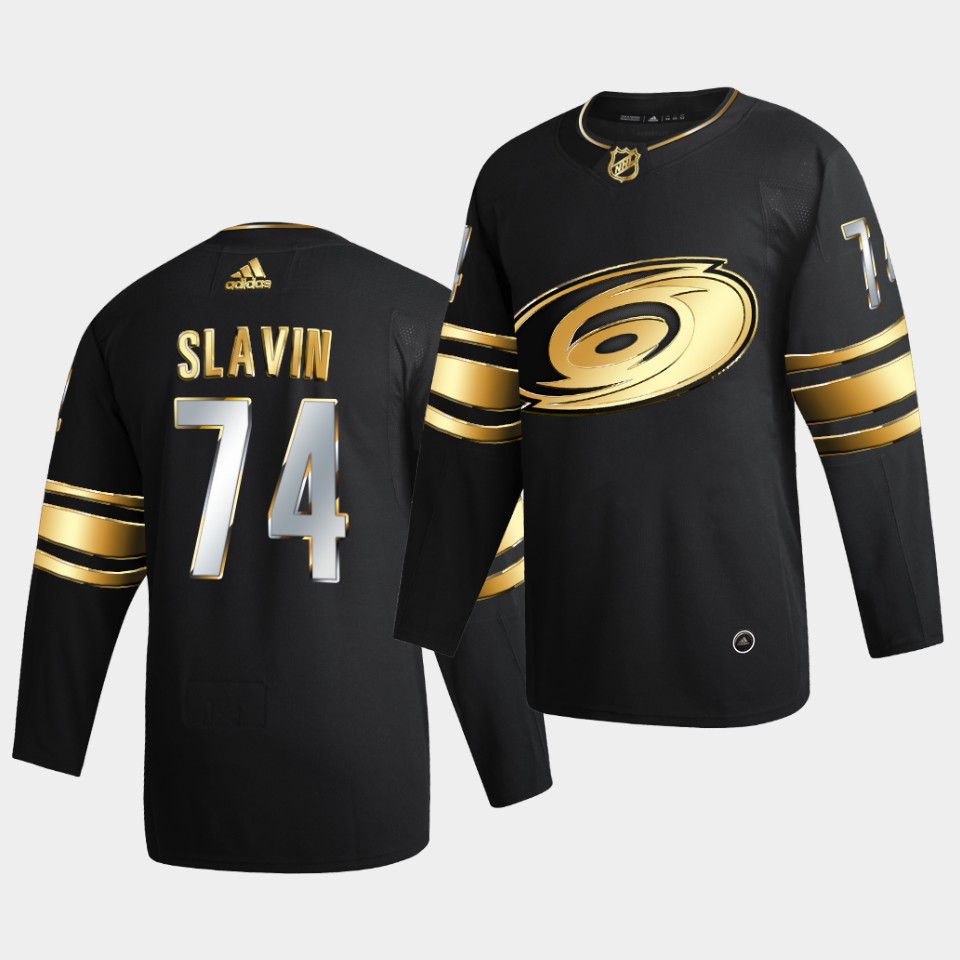 Carolina Hurricanes Jaccob Slavin Golden Edition Limited Black Jersey Carolina Hurricanes Jaccob Slavin Golden Edition Limited Black Jersey