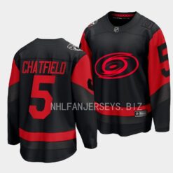 Carolina Hurricanes Jalen Chatfield 2023 Stadium Series Black Jersey