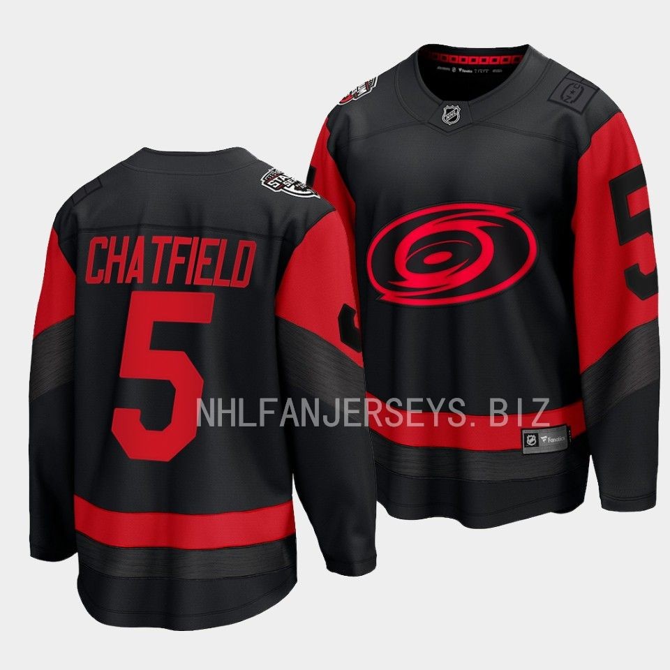 Carolina Hurricanes Jalen Chatfield 2023 Stadium Series Black Jersey Carolina Hurricanes Jalen Chatfield 2023 Stadium Series Black Jersey