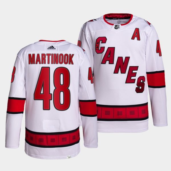 Carolina Hurricanes Jordan Martinook Away White Jersey Carolina Hurricanes Jordan Martinook Away White Jersey