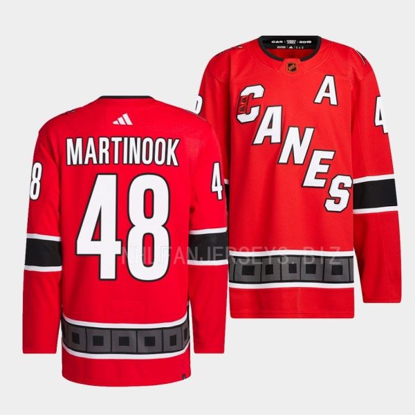 Carolina Hurricanes Jordan Martinook Red Jersey Carolina Hurricanes Jordan Martinook Red Jersey