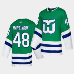 Carolina Hurricanes Jordan Martinook Whalers Night Adidas Green Jersey
