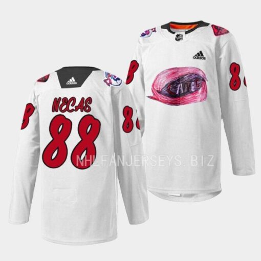 Carolina Hurricanes Martin Necas 2023 Kids Day White Jersey