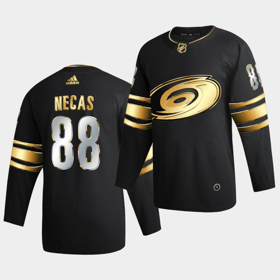 Carolina Hurricanes Martin Necas Golden Edition Limited Black Jersey Carolina Hurricanes Martin Necas Golden Edition Limited Black Jersey