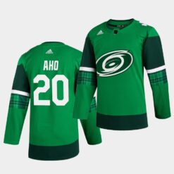 Carolina Hurricanes Sebastian Aho 2020 St. Patrick’s Day Player Green Jersey