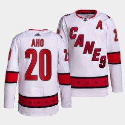 Carolina Hurricanes Sebastian Aho Away White Jersey