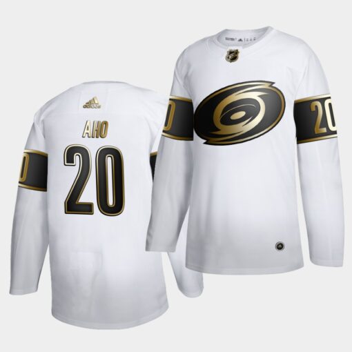 Carolina Hurricanes Sebastian Aho Golden Edition White Jersey