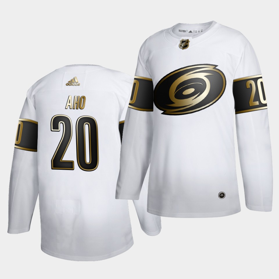 Carolina Hurricanes Sebastian Aho Golden Edition White Jersey Carolina Hurricanes Sebastian Aho Golden Edition White Jersey