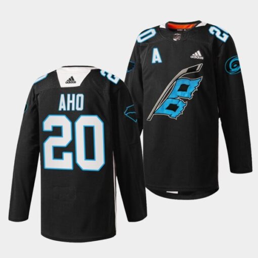 Carolina Hurricanes Sebastian Aho Panthers Night Black Jersey