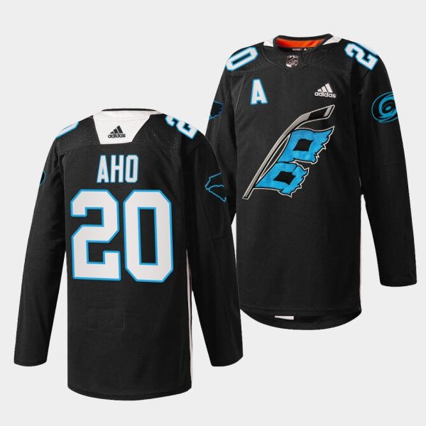 Carolina Hurricanes Sebastian Aho Panthers Night Black Jersey Carolina Hurricanes Sebastian Aho Panthers Night Black Jersey