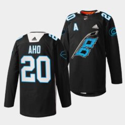 Carolina Hurricanes Sebastian Aho Panthers Night Black Jersey
