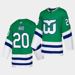 Carolina Hurricanes Sebastian Aho Whalers Night Adidas Green Jersey