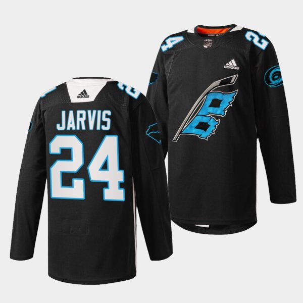 Carolina Hurricanes Seth Jarvis Panthers Night Black Jersey Carolina Hurricanes Seth Jarvis Panthers Night Black Jersey