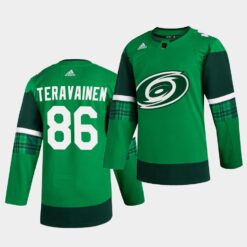 Carolina Hurricanes Teuvo Teravainen St. Patrick’s Day Player Green Jersey