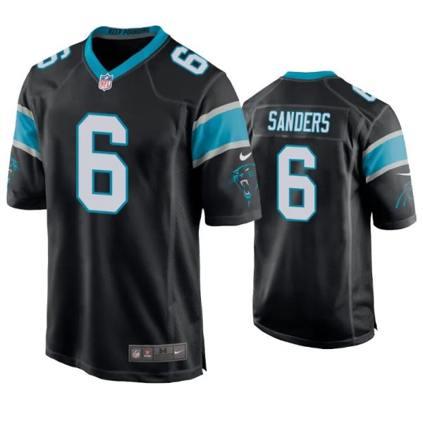 Carolina Panthers Miles Sanders Black Game Jersey Carolina Panthers Miles Sanders Black Game Jersey