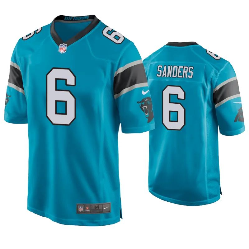 Carolina Panthers Miles Sanders Blue Game Jersey Carolina Panthers Miles Sanders Blue Game Jersey
