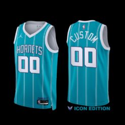 Charlotte Hornets Custom 2022-23 Icon Edition Jersey Teal
