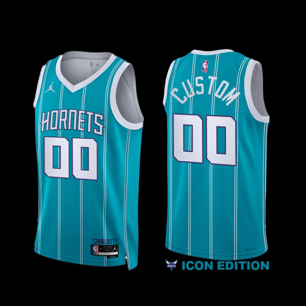 Charlotte Hornets Custom 2022-23 Icon Edition Jersey Teal Charlotte Hornets Custom 2022-23 Icon Edition Jersey Teal