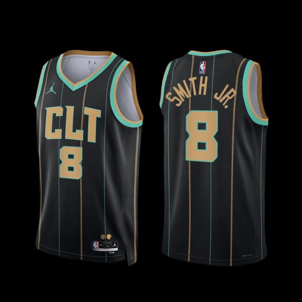 Charlotte Hornets Dennis Smith Jr. 2022-23 Black City Edition Jersey Charlotte Hornets Dennis Smith Jr. 2022-23 Black City Edition Jersey