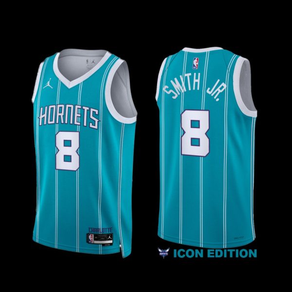 Charlotte Hornets Dennis Smith Jr. 2022-23 Icon Edition Jersey Teal Charlotte Hornets Dennis Smith Jr. 2022-23 Icon Edition Jersey Teal