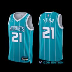 Charlotte Hornets JT Thor 2022-23 Icon Edition Jersey Teal
