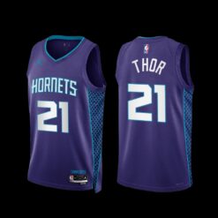Charlotte Hornets JT Thor 2022-23 Purple Statement Edition Jersey