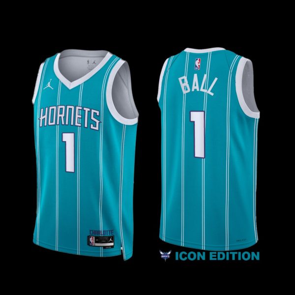 Charlotte Hornets LaMelo Ball 2022-23 Icon Edition Jersey Teal Charlotte Hornets LaMelo Ball 2022-23 Icon Edition Jersey Teal