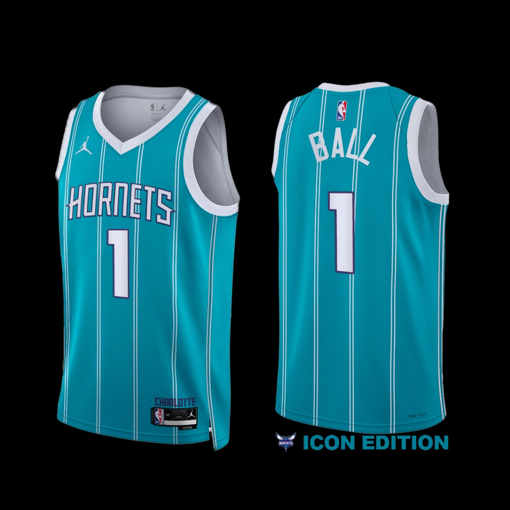 Charlotte Hornets LaMelo Ball 2022-23 Icon Edition Jersey Teal Charlotte Hornets LaMelo Ball 2022-23 Icon Edition Jersey Teal