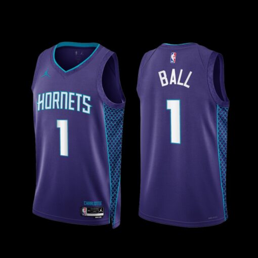 Charlotte Hornets LaMelo Ball 2022-23 Purple Statement Edition Jersey