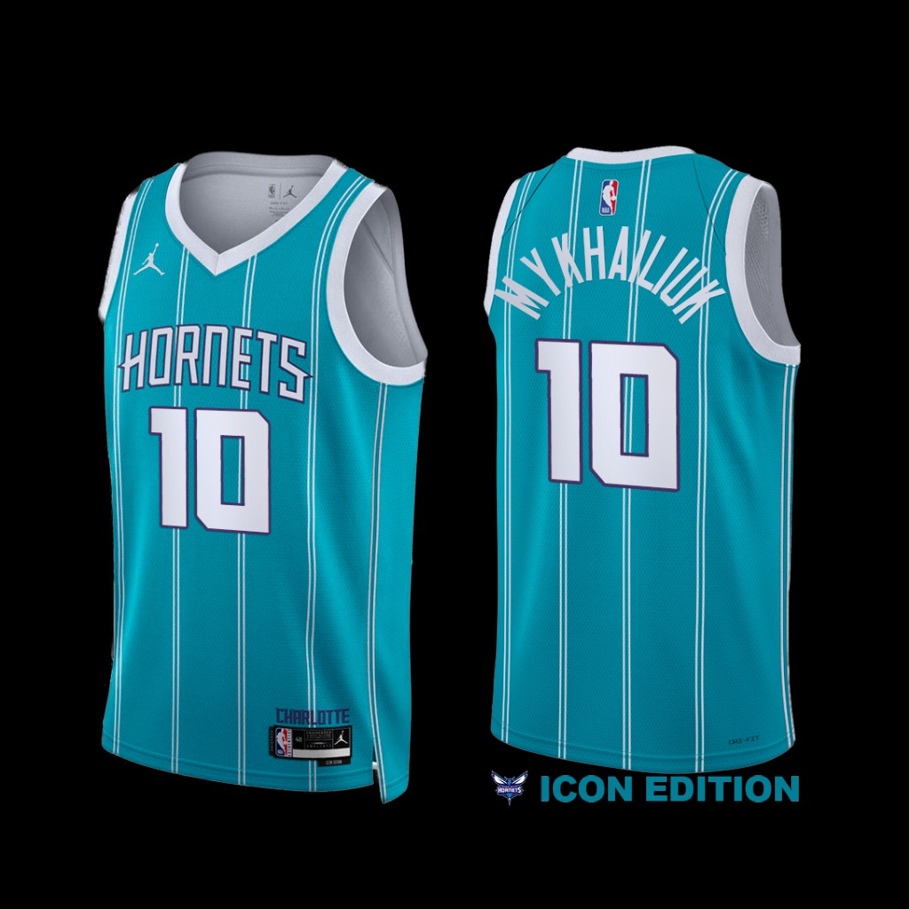 Charlotte Hornets Svi Mykhailiuk 2022-23 Icon Edition Jersey Teal Charlotte Hornets Svi Mykhailiuk 2022-23 Icon Edition Jersey Teal