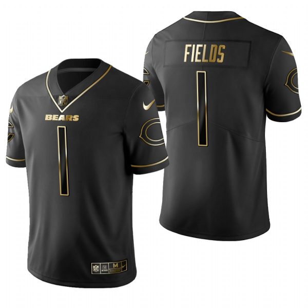 Chicago Bears Justin Fields Black Golden Limited Jersey Chicago Bears Justin Fields Black Golden Limited Jersey