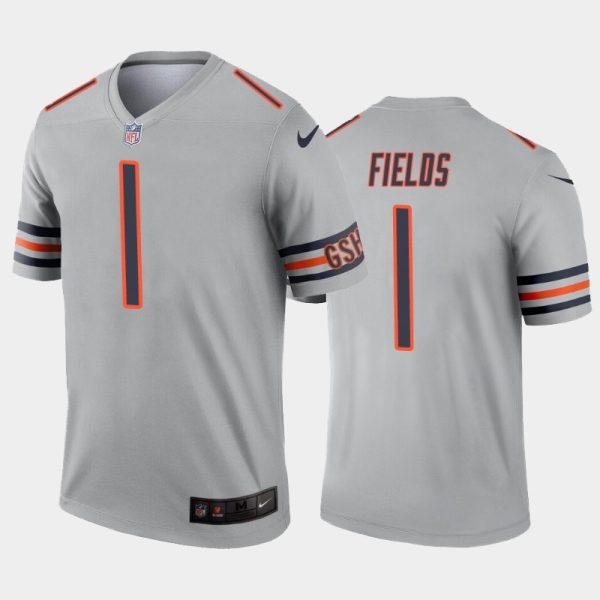 Chicago Bears Justin Fields Silver Inverted Limited Jersey Chicago Bears Justin Fields Silver Inverted Limited Jersey