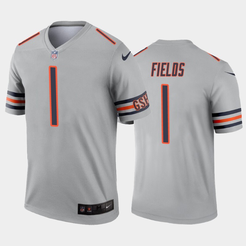 Chicago Bears Justin Fields Silver Inverted Limited Jersey Chicago Bears Justin Fields Silver Inverted Limited Jersey