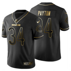 Chicago Bears Walter Payton Black Golden Limited Jersey