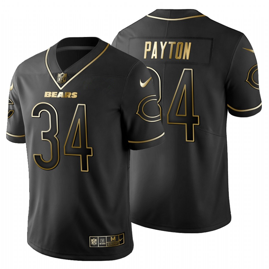 Chicago Bears Walter Payton Black Golden Limited Jersey Chicago Bears Walter Payton Black Golden Limited Jersey