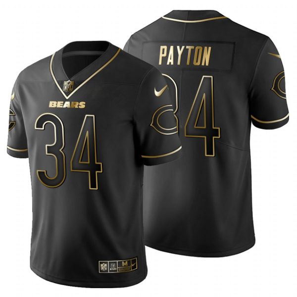 Chicago Bears Walter Payton Black Golden Limited Jersey Chicago Bears Walter Payton Black Golden Limited Jersey