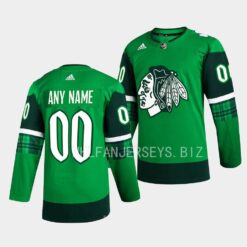 Chicago Blackhawks Custom 2023 St. Patricks Day Green Jersey