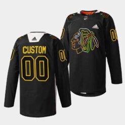 Chicago Blackhawks Custom Foundation Night Black Jersey