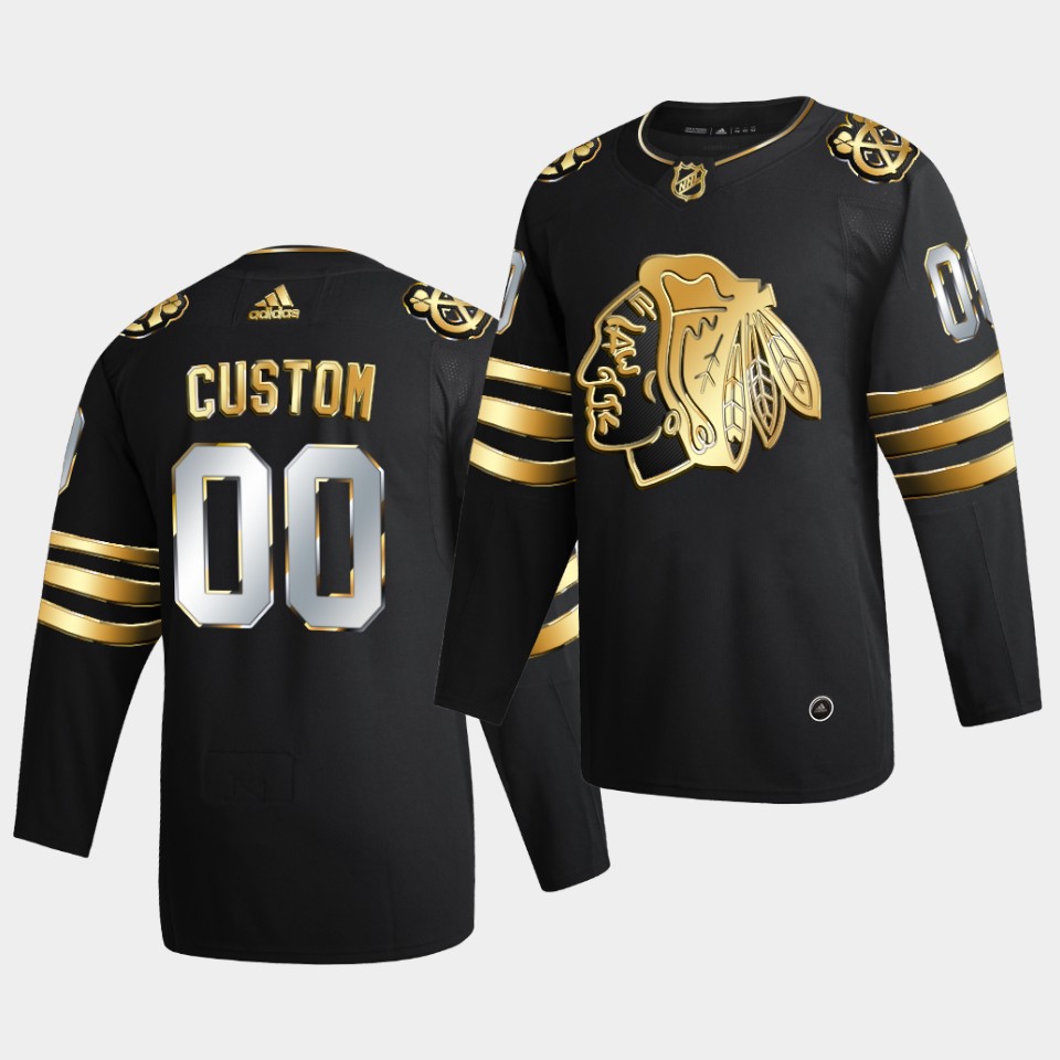 Chicago Blackhawks Custom Golden Edition Limited Black Jersey Chicago Blackhawks Custom Golden Edition Limited Black Jersey