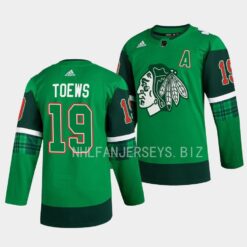 Chicago Blackhawks Jonathan Toews 2023 St. Patricks Day Green Jersey