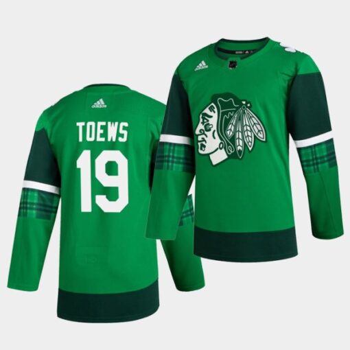 Chicago Blackhawks Jonathan Toews St. Patrick’s Day Player Green Jersey