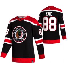 Chicago Blackhawks Patrick Kane 2021 Reverse Retro Black Jersey