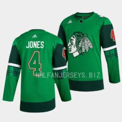 Chicago Blackhawks Seth Jones 2023 St. Patricks Day Green Jersey