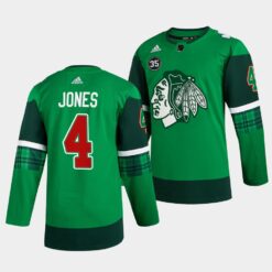 Chicago Blackhawks Seth Jones St. Patricks Day Green Jersey