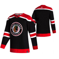 Chicago Blackhawks Team 2021 Reverse Retro Black Jersey