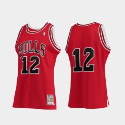 Chicago Bulls 12 Michael Jordan MJ Rare Red 1990 Throwback Jersey