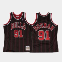Chicago Bulls Dennis Rodman Black 1995-96 Throwback Jersey
