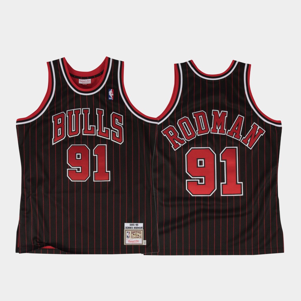 Chicago Bulls Dennis Rodman Black 1995-96 Throwback Jersey Chicago Bulls Dennis Rodman Black 1995-96 Throwback Jersey